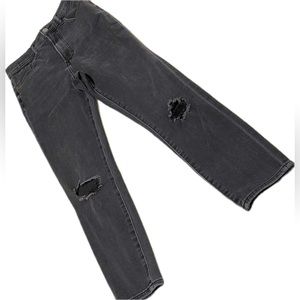 EXPRESS BLACK DISTRESSED SKINNY DENIM JEANS